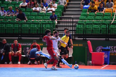 Bangkok, Tayland - 28 Nisan 2024: Saeid Ahmad Abbasi # 9 İran Oyuncusu İran ile Tayland arasında Bangkok Arena 'da oynanan 2024 Asya Kupası sırasında