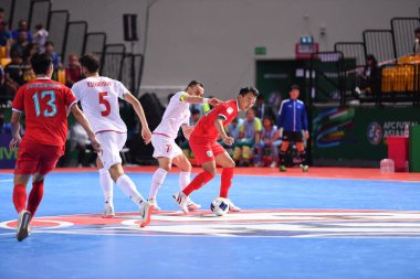 Bangkok, Tayland - 28 Nisan 2024: Jirawat Sornwichian # 6 Tayland Oyuncusu 2024 Asya Kupası sırasında Bangkok Arena 'da İran' a karşı 