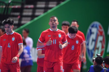 Bangkok, Tayland - 28 Nisan 2024: Muhammed Osamanmusa # 11 Tayland Oyuncusu 2024 'te Tayland' ın Bangkok Arena kentinde İran ile karşı karşıya geldi.