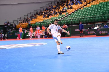 Bangkok, Tayland - 28 Nisan 2024: Salar Aghapour # 10 İran Oyuncusu 2024 Asya Kupası sırasında Bangkok Arena 'da İran' a karşı