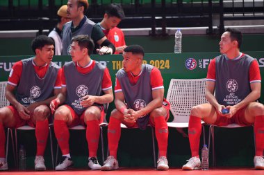 Bangkok, Tayland - 28 Nisan 2024: Muhammed Osamanmusa # 11 Tayland Oyuncusu 2024 'te Tayland' ın Bangkok Arena kentinde İran ile karşı karşıya geldi.