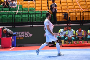 Bangkok, Tayland - 28 Nisan 2024: Saeid Ahmad Abbasi # 9 İran Oyuncusu İran ile Tayland arasında Bangkok Arena 'da oynanan 2024 Asya Kupası sırasında