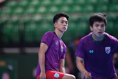 Bangkok, Tayland - 28 Nisan 2024: Panut Kittipanuwong # 7 Tayland Oyuncusu 2024 Asya Kupası sırasında Tayland 'ın Bangkok Arena kentinde