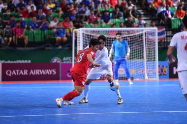 Bangkok, Tayland - 28 Nisan 2024: Worasak Srirangpirot # 8 Tayland Oyuncusu 2024 Asya Kupası sırasında Tayland Bangkok Arena, Tayland