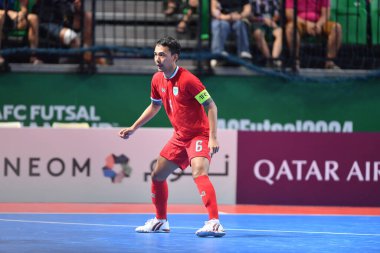 Bangkok, Tayland - 28 Nisan 2024: Jirawat Sornwichian # 6 Tayland Oyuncusu 2024 Asya Kupası sırasında Bangkok Arena 'da İran' a karşı 