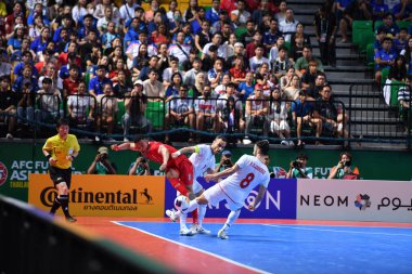 Bangkok, Tayland - 28 Nisan 2024: Muhammed Osamanmusa # 11 Tayland Oyuncusu 2024 'te Tayland' ın Bangkok Arena kentinde İran ile karşı karşıya geldi.