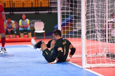 Bangkok, Tayland - 28 Nisan 2024: Arun Senbat # 1 Tayland Oyuncusu 2024 Asya Kupası sırasında Tayland 'ın Bangkok Arena kentinde