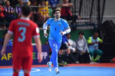 Bangkok, Tayland - 28 Nisan 2024: Bagher Mohammadi # 1 İran Oyuncusu 2024 Asya Kupası sırasında Tayland 'ın Bangkok Arena kentinde