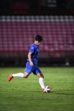 Nonthaburi-thailand-12SEP2021-YOO # 7 BYUNGSOO # 2021 Muangthong ile Chonburi Fc arasında Thailand, Tayland 'daki stadyumda savaşıyor.