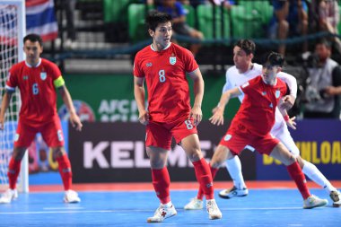 Bangkok, Tayland - 28 Nisan 2024: Worasak Srirangpirot # 8 Tayland Oyuncusu 2024 Asya Kupası sırasında Tayland Bangkok Arena, Tayland