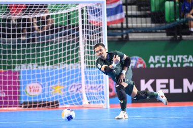 Bangkok, Tayland - 28 Nisan 2024: Arun Senbat # 1 Tayland Oyuncusu 2024 Asya Kupası sırasında Tayland 'ın Bangkok Arena kentinde