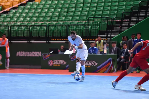 Bangkok, Tayland - 28 Nisan 2024: Saeid Ahmad Abbasi # 9 İran Oyuncusu İran ile Tayland arasında Bangkok Arena 'da oynanan 2024 Asya Kupası sırasında
