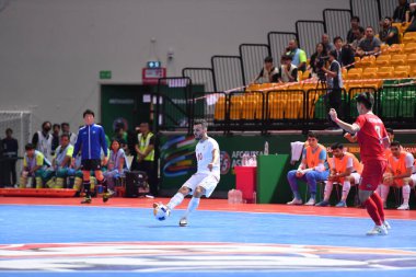 Bangkok, Tayland - 28 Nisan 2024: Salar Aghapour # 10 İran Oyuncusu 2024 Asya Kupası sırasında Bangkok Arena 'da İran' a karşı