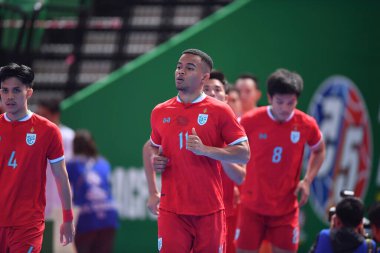 Bangkok, Tayland - 28 Nisan 2024: Muhammed Osamanmusa # 11 Tayland Oyuncusu 2024 'te Tayland' ın Bangkok Arena kentinde İran ile karşı karşıya geldi.