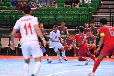 Bangkok, Tayland - 28 Nisan 2024: Salar Aghapour # 10 İran Oyuncusu 2024 Asya Kupası sırasında Bangkok Arena 'da İran' a karşı