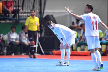 Bangkok, Tayland - 28 Nisan 2024: Behrooz Azimihematabadi # 14 İran Oyuncusu 2024 Asya Kupası sırasında Tayland 'ın Bangkok Arena kentinde