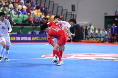 Bangkok, Tayland - 28 Nisan 2024: Krit Aransanyalak # 4 Tayland Oyuncusu 2024 'te Tayland' ın Bangkok Arena kentinde İran ile karşı karşıya