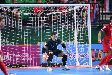 Bangkok, Tayland - 28 Nisan 2024: Arun Senbat # 1 Tayland Oyuncusu 2024 Asya Kupası sırasında Tayland 'ın Bangkok Arena kentinde