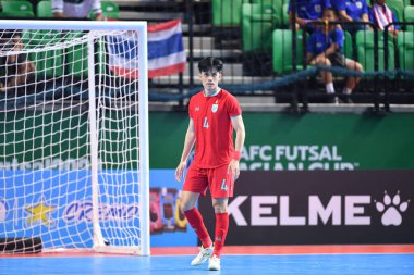 Bangkok, Tayland - 28 Nisan 2024: Krit Aransanyalak # 4 Tayland Oyuncusu 2024 'te Tayland' ın Bangkok Arena kentinde İran ile karşı karşıya