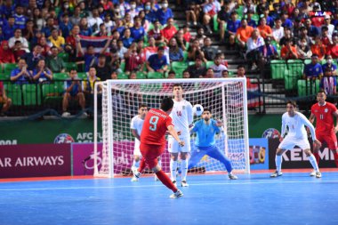 Bangkok, Tayland - 28 Nisan 2024: Suphawut Thueanklang # 9 Tayland Oyuncusu 2024 Asya Kupası sırasında Tayland 'ın Bangkok Arena kentinde