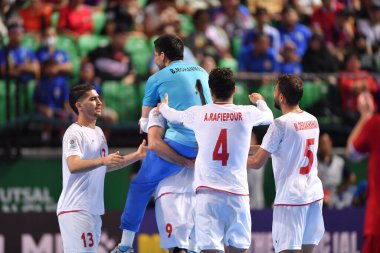 Bangkok-Tayland: 28 APR 24 - İran ile Tayland 'ın Bangkok Arena kentinde oynanan 2024 Asya Kupası sırasında İran oyuncusu