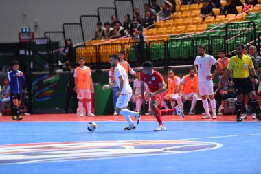 Bangkok, Tayland - 28 Nisan 2024: Muhammed Osamanmusa # 11 Tayland Oyuncusu 2024 'te Tayland' ın Bangkok Arena kentinde İran ile karşı karşıya geldi.