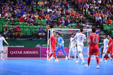 Bangkok, Tayland - 28 Nisan 2024: Muhammed Osamanmusa # 11 Tayland Oyuncusu 2024 'te Tayland' ın Bangkok Arena kentinde İran ile karşı karşıya geldi.