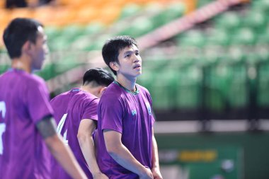 Bangkok, Tayland - 28 Nisan 2024: Worasak Srirangpirot # 8 Tayland Oyuncusu 2024 Asya Kupası sırasında Tayland Bangkok Arena, Tayland