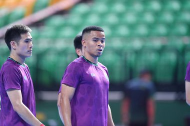 Bangkok, Tayland - 28 Nisan 2024: Muhammed Osamanmusa # 11 Tayland Oyuncusu 2024 'te Tayland' ın Bangkok Arena kentinde İran ile karşı karşıya geldi.