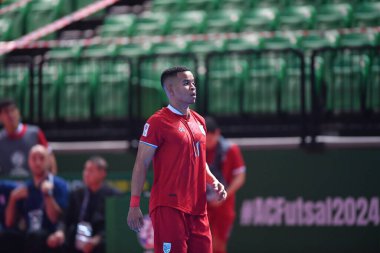 Bangkok, Tayland - 28 Nisan 2024: Muhammed Osamanmusa # 11 Tayland Oyuncusu 2024 'te Tayland' ın Bangkok Arena kentinde İran ile karşı karşıya geldi.