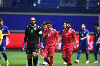 Pathumthani, Tayland - 31 Mayıs 2022: Abdülwahab Abdülrahman Almalood # 10 Bahreyn Oyuncusu Bg Stadyumu 'nda Tayland ile Bahreyn maçında 
