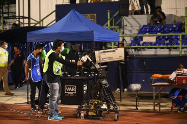 Bangplee-Samutprakan-10NOV2021: Samutprakan şehri ile Tayland 'daki samutprakan Stadyumu' nda birleşen Muangthong maçı sırasında takım yayını