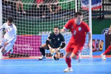 Bangkok, Tayland - 28 Nisan 2024: Arun Senbat # 1 Tayland Oyuncusu 2024 Asya Kupası sırasında Tayland 'ın Bangkok Arena kentinde