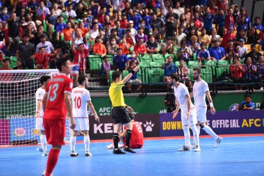 Bangkok, Tayland - 28 Nisan 2024: Jirawat Sornwichian # 6 Tayland Oyuncusu 2024 Asya Kupası sırasında Bangkok Arena 'da İran' a karşı 