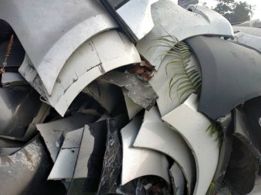 Bir grup plastik fiber tamponun bir sürü farklı boyutlarda yığının önünde yakın plan görüntüsü