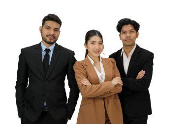 Beyaz arka plan üzerinde izole iş adamları