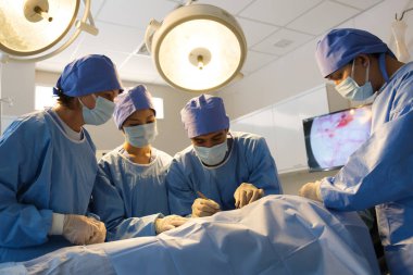 The medical team operated on the patient in the operating room of the hospital.