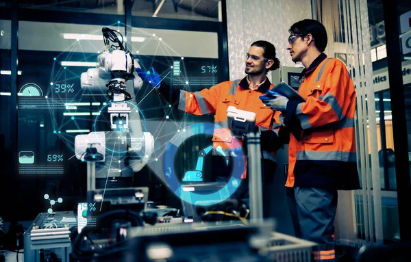 Πολυφυλετική Ταχυδακτυλουργική Εκπαίδευση Μηχανικού Ρομποτική Μηχανή Βραχίονα Εργοστάσιο Ρομποτικών Μηχανών — Φωτογραφία Αρχείου