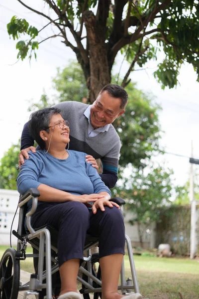 stock image Doctor examination and giving hope with elderly patient at home.