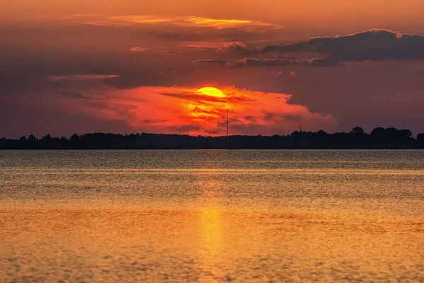 Sunset Shoreline Lake — Stock Photo, Image