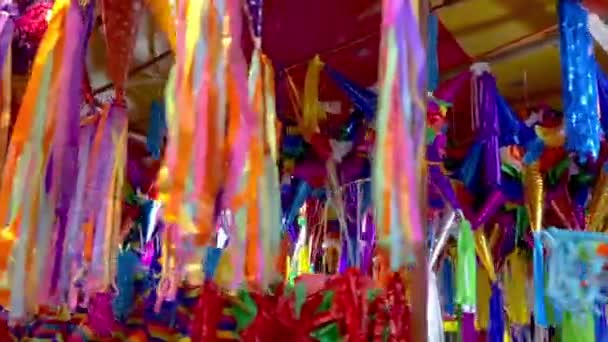 墨西哥市场的Piatas季节 墨西哥城的Mercado Jamaica — 图库视频影像