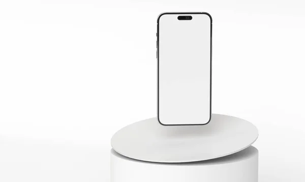 İzometrik dikdörtgenlerin boş boşluklu üç boyutlu bir uzayda telefon simülasyonu çizimi. Uygulamalar için rock yapmak için farklı bakış açıları ve görüşler