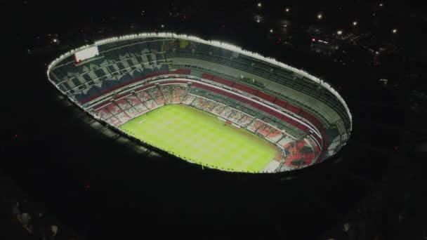 Widok Góry Piłka Nożna Futbol Mecz Anteny Widok Góry Nocy — Wideo stockowe