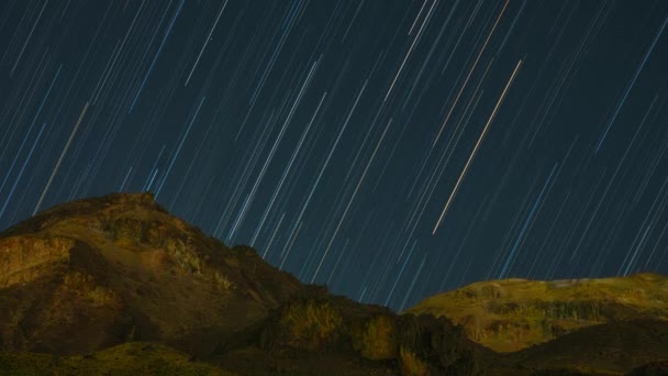 Iztaccihuatl伏尔加河狮子头山带星迹的桌山景观 — 图库视频影像
