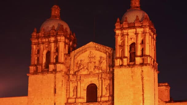 Mexico Close Tower Landmark Santo Domingo Cathedral Historic Oaxaca City — Stock Video