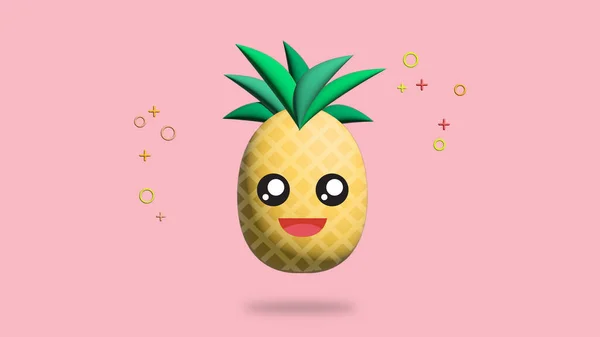 Cute Pineapple Fruit View Very Suitable Health Make You More — Stock Photo, Image
