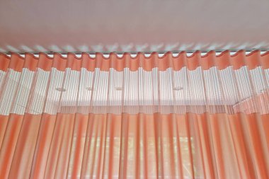 Perde Sembol Tasarım Dekorasyonu Turuncu Bez Arkaplanı