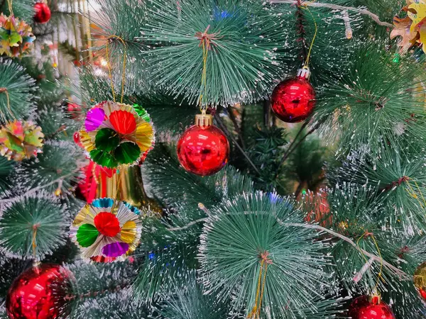 Soyut Arkaplanda Noel Ağacı Aksesuarlar — Stok fotoğraf