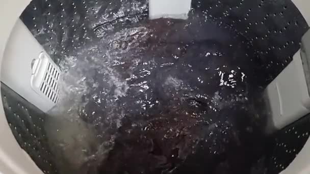 Lavadora Automática Agua Tecnología Movimiento Lento Fondo — Vídeos de Stock