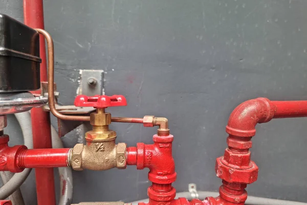 Pressure Gauge Measuring Installed Water System Technology Background Stok Fotoğraf